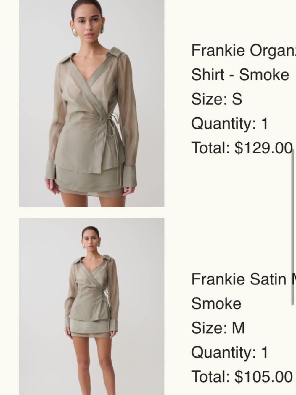 Organic Smoke Wrap Shirt Dressage and skirt set